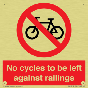No cycles to be left against railings